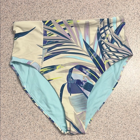 CALIA by Carrie Underwood Other - CALIA by Carrie Underwood Cream and Blue High-Waisted Bikini